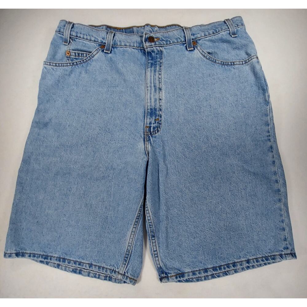 Vintage White Tab Levis 550 Jean Shorts Jorts Made USA Straight Fit 1998 40/11